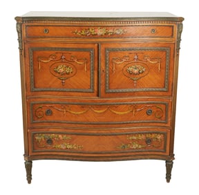 A Neoclassical-Style Paint-Decorated Chest of Drawers