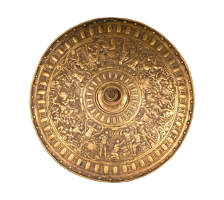 An Elkington Gilt Copper Shield
