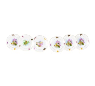 Six Herend Porcelain Bermuda Reef Fish Plates