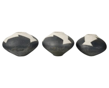 Three Raku Pottery Vases