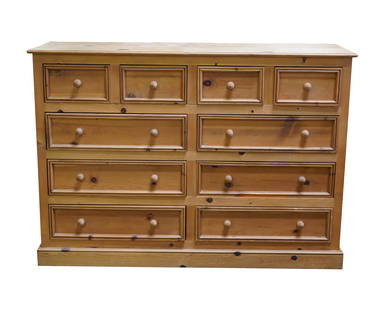 Two Pine Chests of Drawers: contemporary 47 x 67 x 22 1/4 in. (119.4 x 170.2 x 56.5 cm.)Notes: This item does not qualify for in-house shipping. Please see our preferred shippers' list for quotes or arrange for local pickup. htt