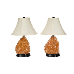 A Pair of Mineral Specimen Table Lamps