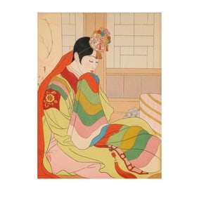 Paul Jacoulet, 1902-1960, La Mariee, Seoul, Coree