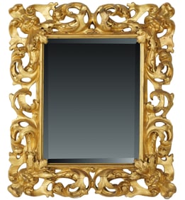 An Antique Baroque-Style Wall Mirror