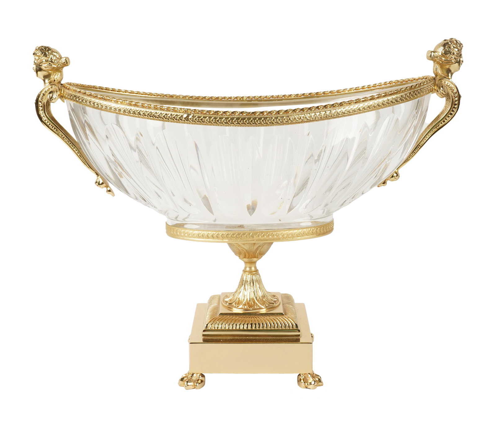 A Neoclassical-Style Crystal and Gilt Metal Center Bowl (1 of 7)