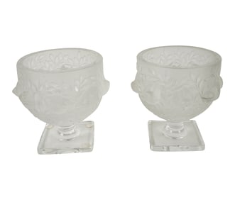 A Pair of Lalique Elizabeth Glass Vases