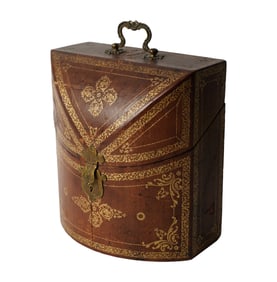 An Italian Gilt Tooled Leather Document Box