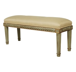 A Neoclassical-Style Green-Painted Bench