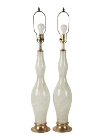 A Pair of Murano Glass Table Lamps