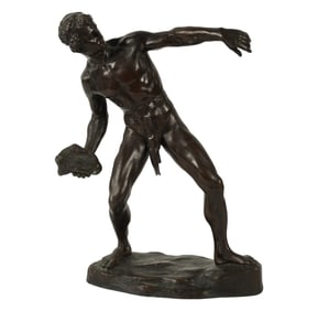 A Continental Bronze Figure of the Borghese Gladiator