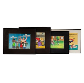 Four Disney's Doug Cartoon Animation Cels