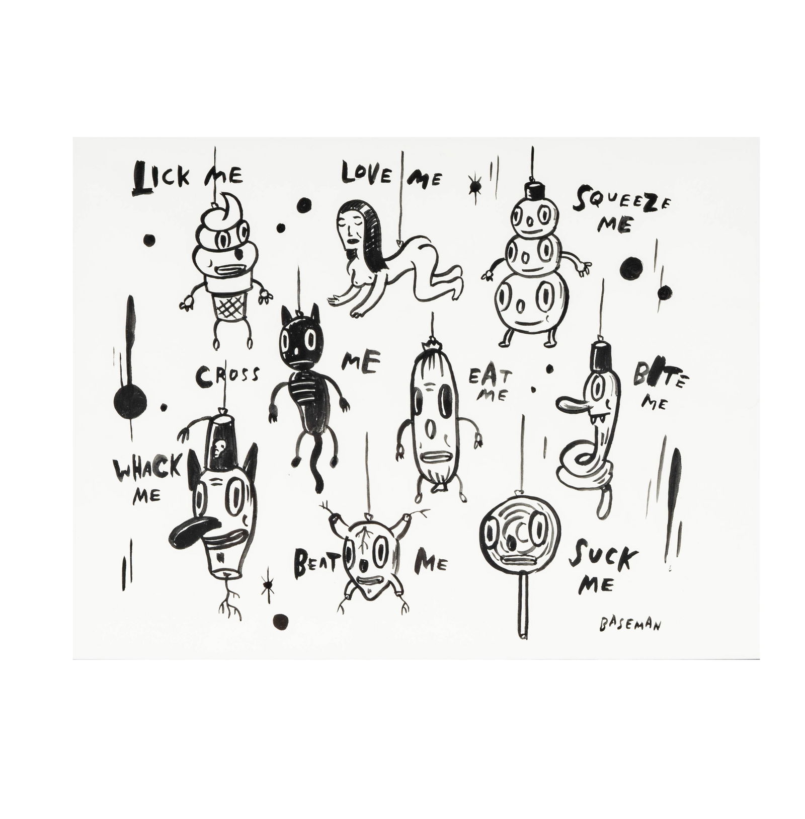 Gary Baseman, B. 1960, Lick Me Love Me Squeeze Me (1 of 9)