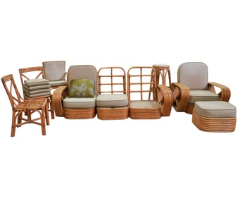 A Suite of Paul Frankl Rattan Furniture