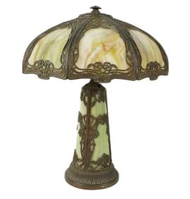 A Slag Glass Table Lamp