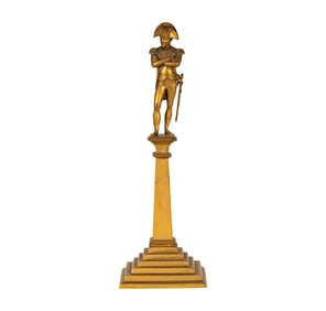 A Gilt Metal Figure of Napoleon atop a Column