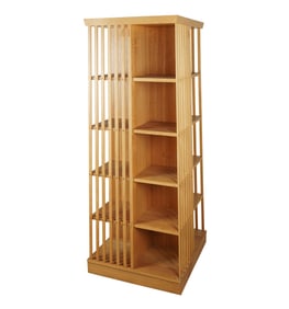 A Danish Modern Oak Revolving Bookcase