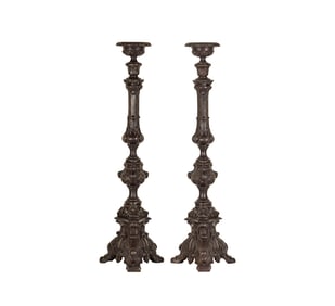A Pair of Baroque-Style Pricket Sticks