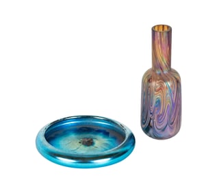 Two Art Glass Miniature Vessels