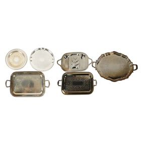 Six American Silverplate Trays and Platters