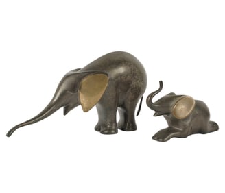 Loet Vanderveen, 1921-2015, Two Works (Elephants)