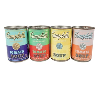Four Andy Warhol Campbell's Soup Cans