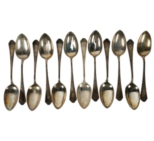 A Set of 12 German .800 Silver Table Spoons