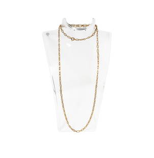 14-KARAT YELLOW GOLD PAPERCLIP-LINK CHAIN: featuring a paperclip-link necklace, comprised of 14-karat yellow gold, 27" long x 3.5 mm wide, 13.7 grams; inscribed 14kt