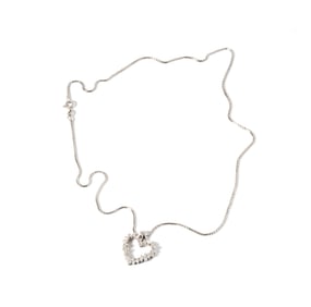 14-KARAT YELLOW GOLD DIAMOND WATERFALL HEART PENDANT NECKLACE