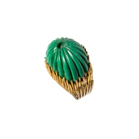 14-KARAT YELLOW GOLD MALACHITE RING