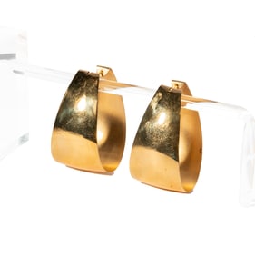 18-KARAT YELLOW GOLD WIDE HOOP EARRINGS
