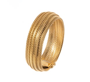 14-KARAT YELLOW GOLD MESH BRACELET