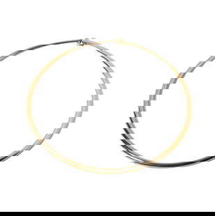 14-KARAT YELLOW GOLD OMEGA NECKLACE: featuring a 14-karat yellow gold high-polished omega necklace, 17" long x 4 mm wide, 26.6 grams; inscribed 14kt Italy