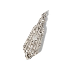 PLATINUM DIAMOND LORGNETTE PENDANT