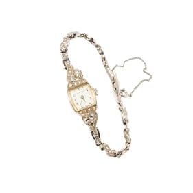 14-KARAT WHITE GOLD DIAMOND WATCH, HAMILTON