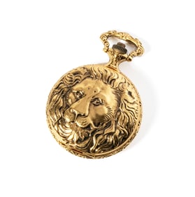 COSTUME JEWELRY LION POCKET WATCH