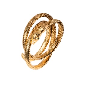 18-KARAT YELLOW GOLD SNAKE WRAP BRACELET
