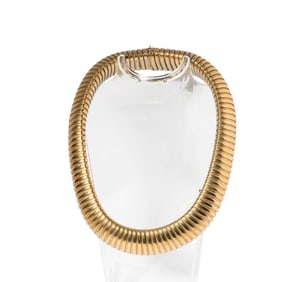 14-KARAT YELLOW GOLD WIDE TUBAGOS NECKLACE