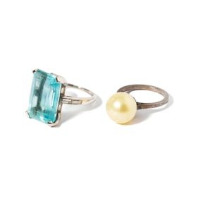 TWO GEM-SET RINGS