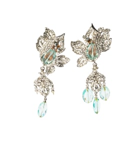 SILVER-TONE COSTUME JEWELRY EARRINGS, MARIA BARRERA