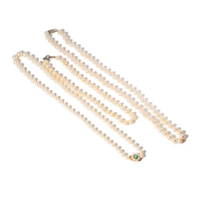 THREE STRANDS OF FRESHWATER PEARL NECKLACES