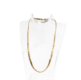 14-KARAT YELLOW, WHITE AND ROSE GOLD BRAIDED NECKLACE