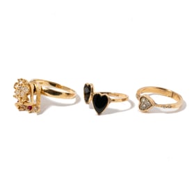 GROUP OF THREE 14 KARAT YELLOW GOLD RINGS