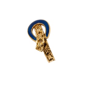 18 KARAT YELLOW GOLD AND ENAMEL RING