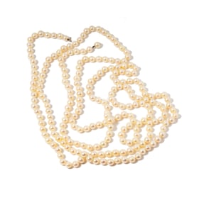 14 KARAT GOLD AND CULTURED PEARL NECKLACE