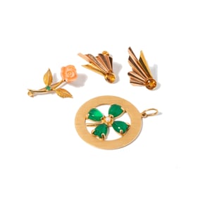 GROUP OF ASSORTED 14 KARAT YELLOW GOLD AND MULTI-STONE JEWELRY