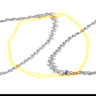 JEAN MAHIE 22 KARAT YELLOW GOLD DIAMOND AND RUBY NECKLACE: featuring a Jean Mahie 22-karat yellow gold diamond and ruby necklace with pendant set with one round ruby weighing approximately 0.10 carats and one round diamond [F/VS] weighing approximately 0.10 c