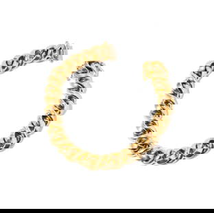 ITALIAN 14 KARAT YELLOW GOLD CURB LINK CHAIN BRACELET: featuring an Italian 14-karat yellow gold curb link chain bracelet measuring 7-7/8" long by 10.64 mm wide; 74.9 grams