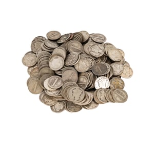 COLLECTION OF 179 US MERCURY DIMES