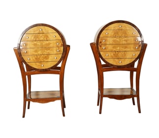 A Pair of Art Deco-Style Barrel-Shaped Chests
