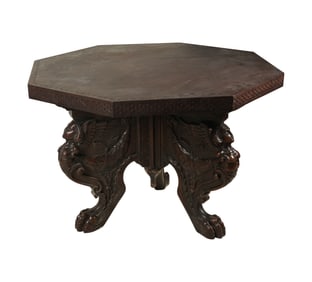 An Italian Renaissance Revival-Style Carved Oak Table